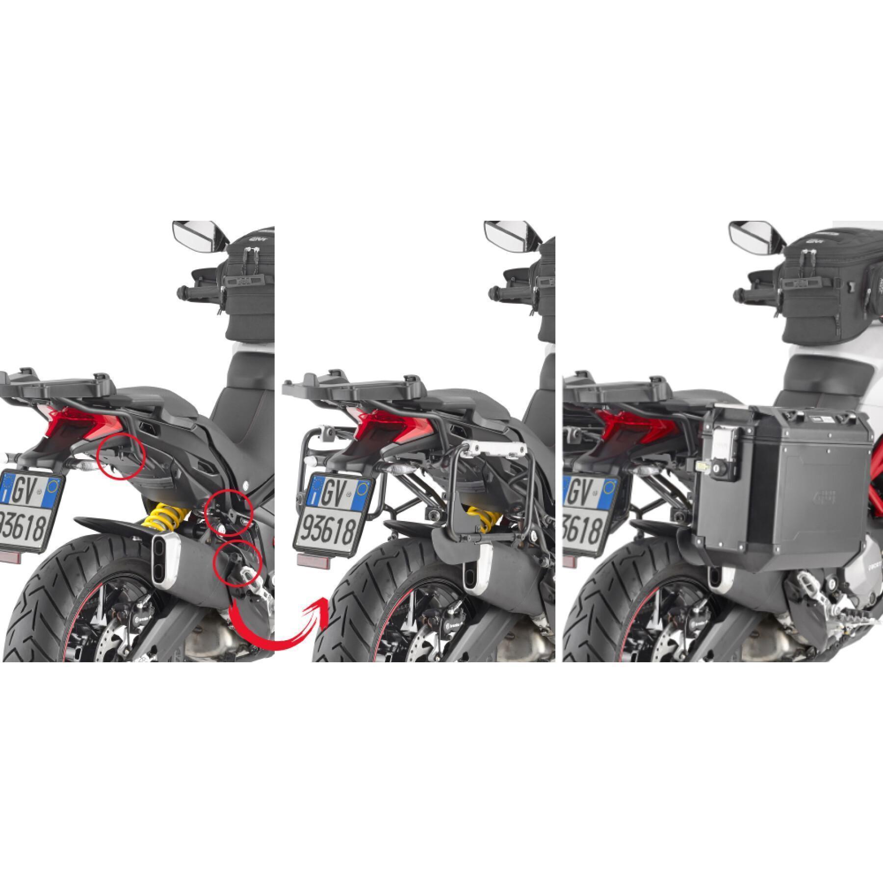 Suporte de caixa lateral de motocicleta rápida Givi Pl One Fit Givi Monokey Cam-Side Ducati Multistrada 950 S (19 À 20)